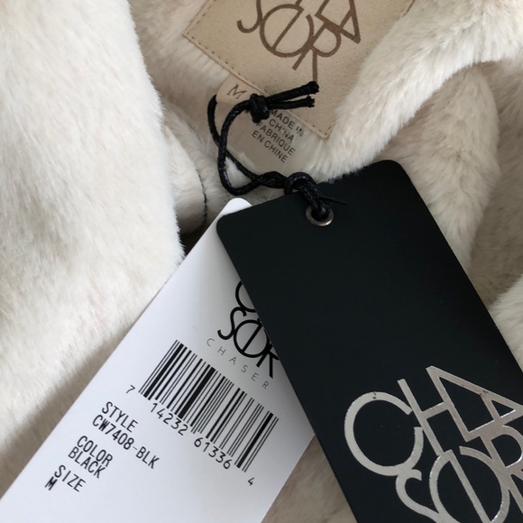 NWT! Chaser Faux Fur Lined Suede Open Front Long Jacket - Picture 7 of 12